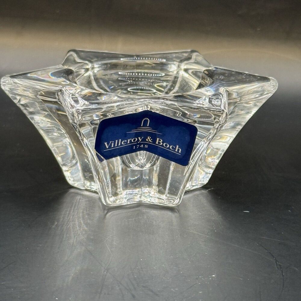 Star Shaped Crystal Tea Light Candle Holder made by Villeroy & Boch